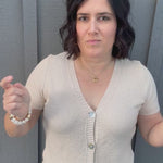 Oatmeal Waffle V Neck Cardigan Tops- Cardigans STACCATO
