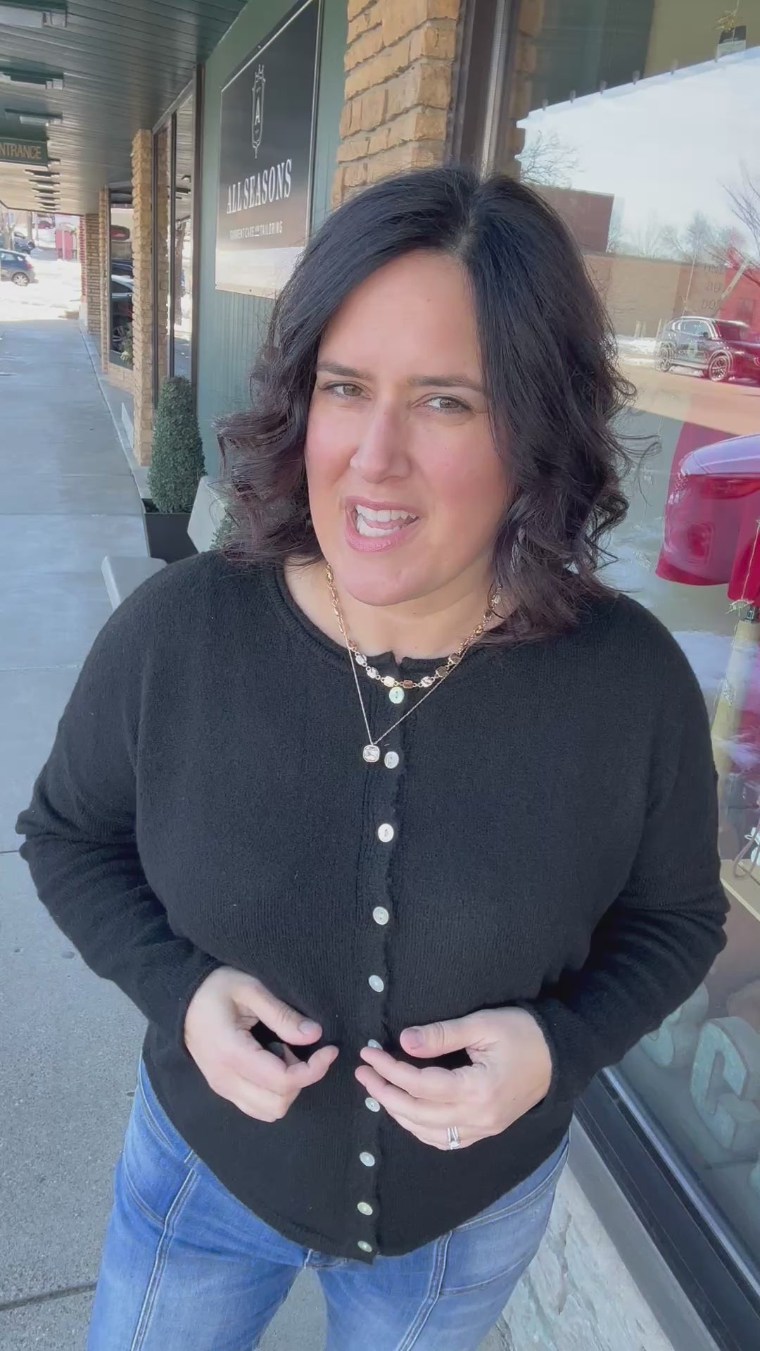 Black Button Down Cardigan Tops- Cardigans STACCATO