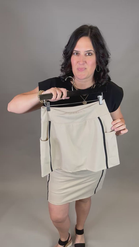 Oak Black Rib Carlton Skort Bottom- Skirt THREAD & SUPPLY