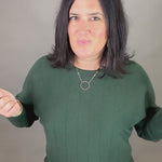 Forest Dolman Boat Neck Sweater Top - Sweater STACCATO