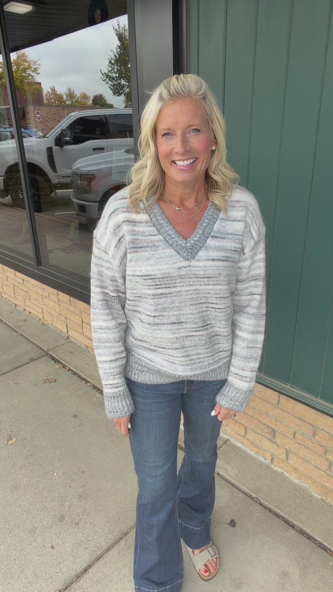 Patsy Grey Multi Sweater Top - Sweater THREAD & SUPPLY