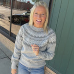 Grey Etta Fair Isle Sweater Top - Sweater FLAG AND ANTHEM