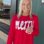 Red Merry & White Sweater Top - Sweater PANACHE