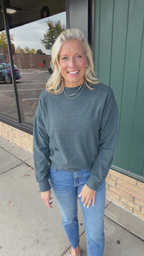 Teal Heather Jasse Top Top - Sweatshirt Thread & Supply