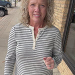 Ivory Black Stripe Aeris Top Top - Tee THREAD & SUPPLY