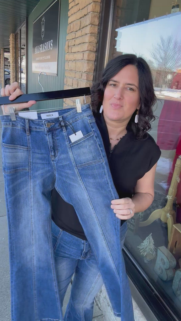 Blue Stone Vintage Wash Flare Jean Bottoms - Pants MICA DENIM