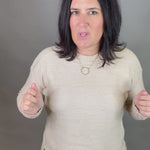 Taupe Seam Detail Sweater Top - Sweater STACCATO