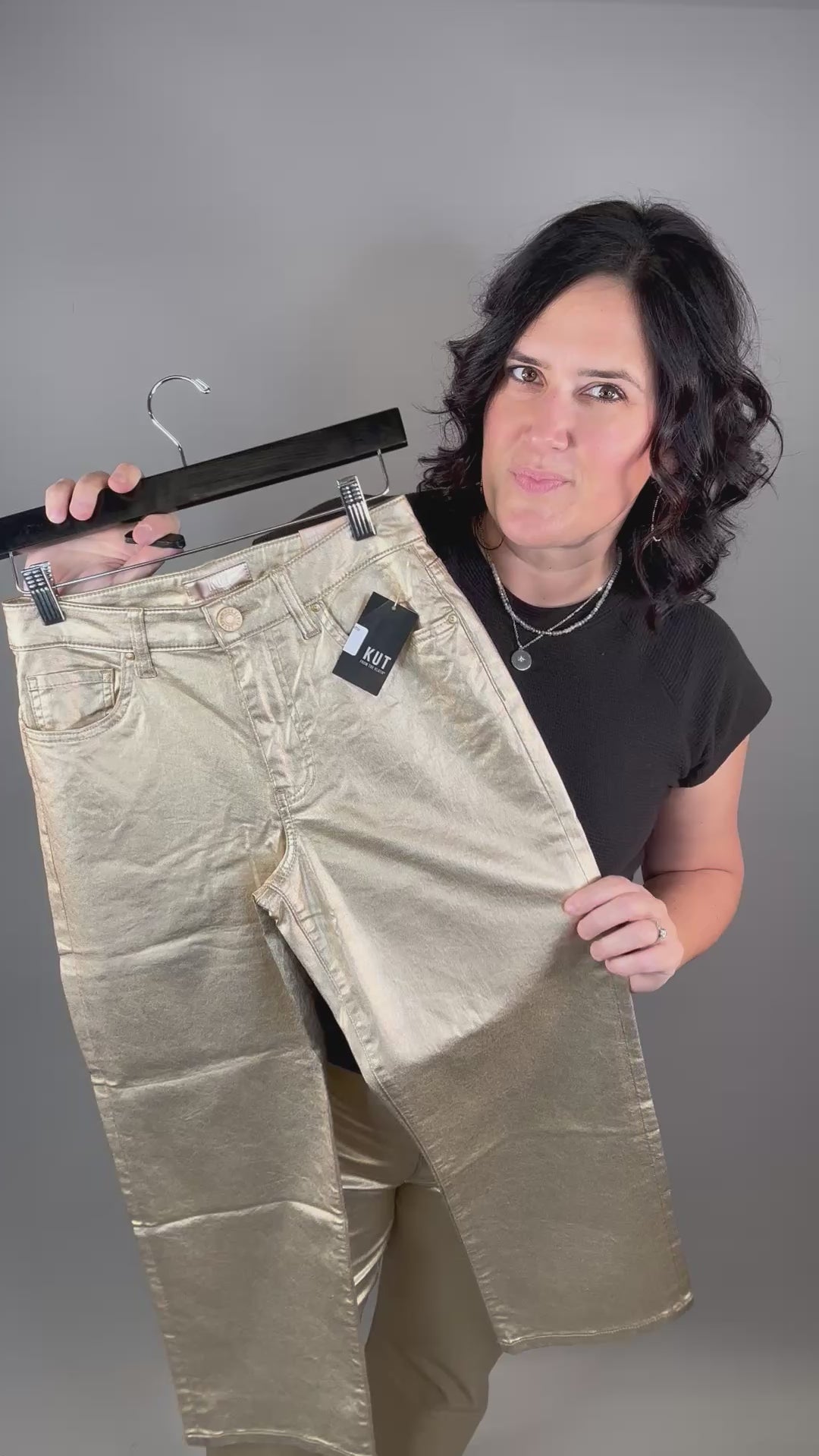 Gold Coated Charlotte Bottoms - Pants KUT FROM THE KLOTH