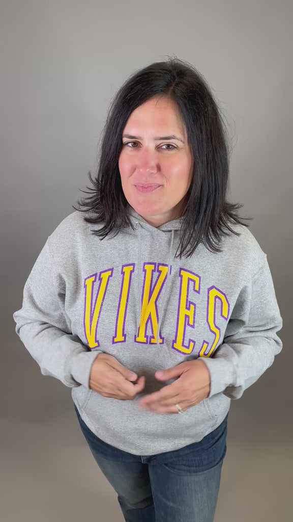 Heather Grey Vikes Hoodie Tops- Sweatshirt 218 WHOLESALE