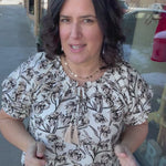 Taupe Bubble Sleeve Swing Top Tops- Blouses DOE & RAE