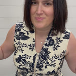 Paisley Print V-Neck Smocked Waist Zip Front Dress Dresses DOE & RAE