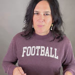 Mineral Burgundy Football Sweatshirt Top- Sweatshirt HRT and LUV