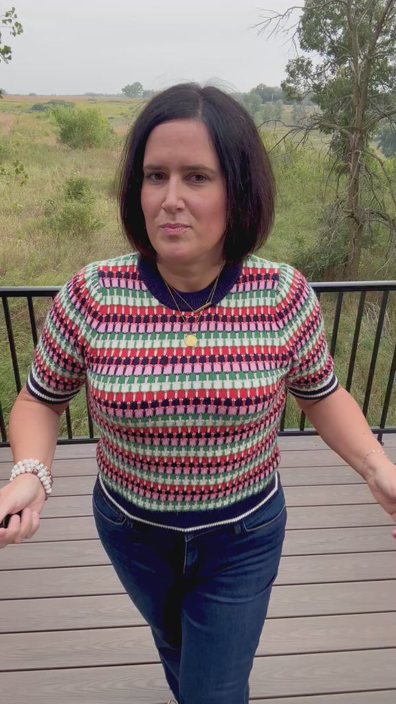 Multi Color Knit Sweater Top Top - Sweater THML
