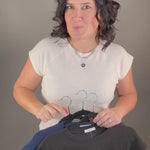 Navy Cloudy Knit Top Top - Tee TRES BIEN