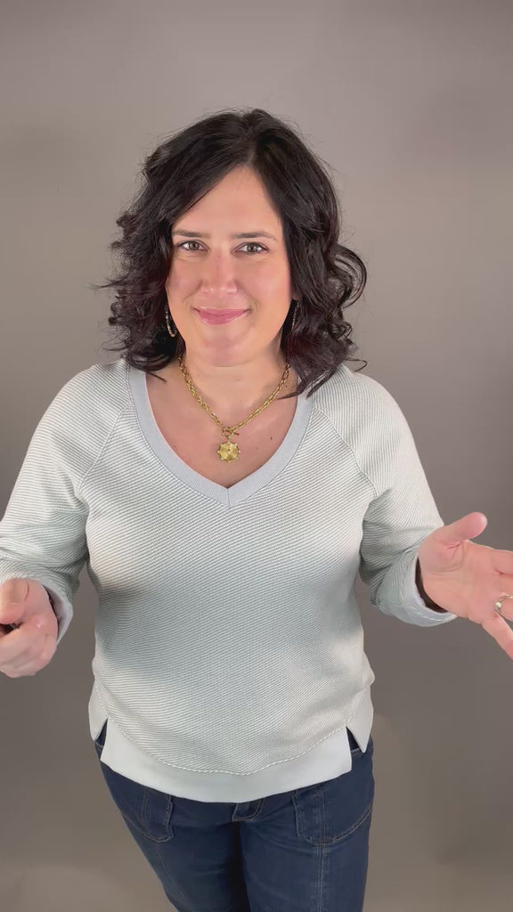 Dusty Blue Claire Sweatshirt Top - Sweatshirt THREAD & SUPPLY