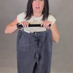 Charcoal Grey Cropped Jogger Bottom- Pants MICA DENIM
