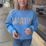 Ice Blue Martini Sweater Top - Sweater HEM & THREAD