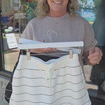 Cream & Black Stripe Short Bottoms - Shorts RAE MODE