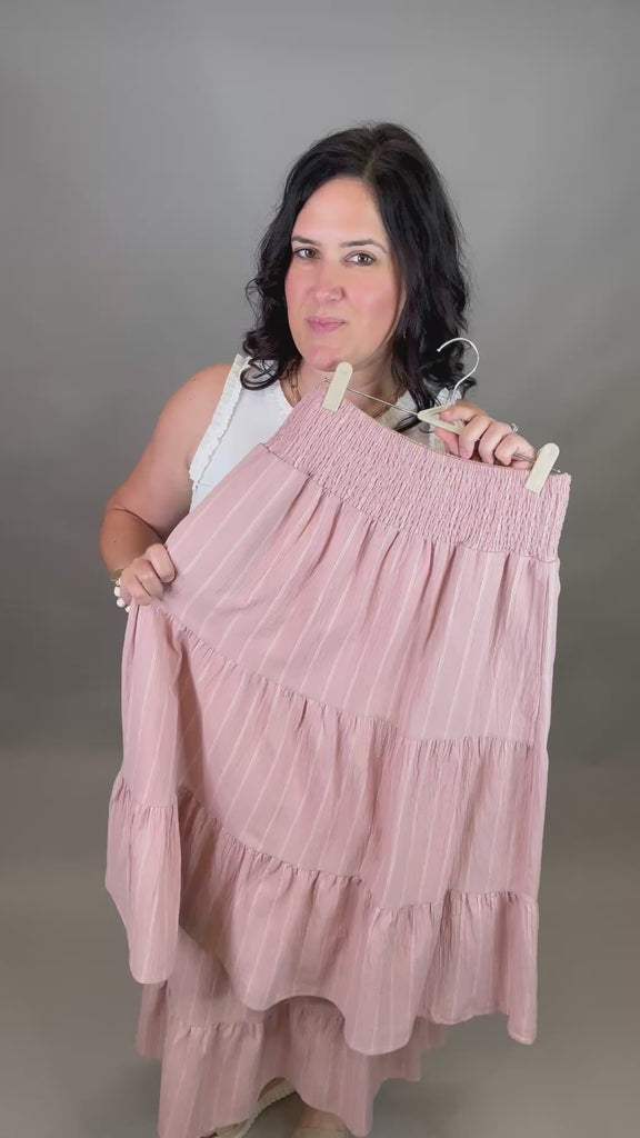 Mauve Lavina Midi Skirt Bottom- Skirt FLAG AND ANTHEM