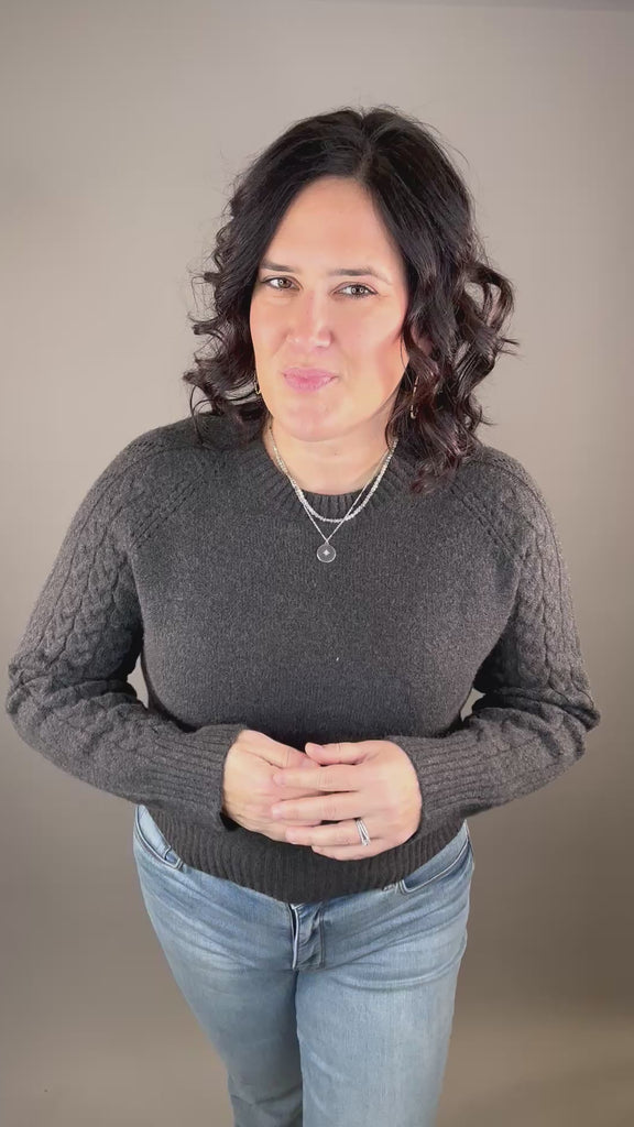 Charcoal Zoey Sweater Top - Sweater WEEKEND LA