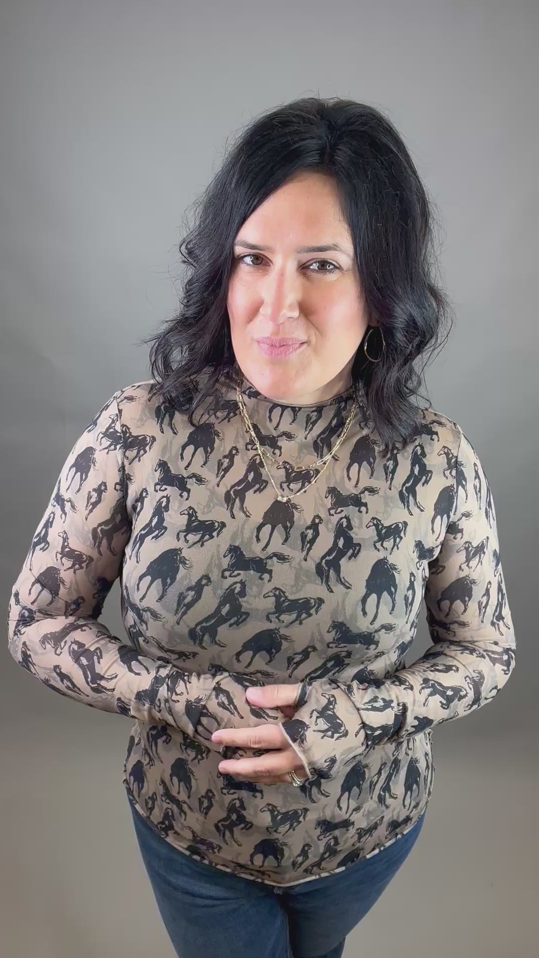 Western Mesh Top Tops- Blouses EE:SOME