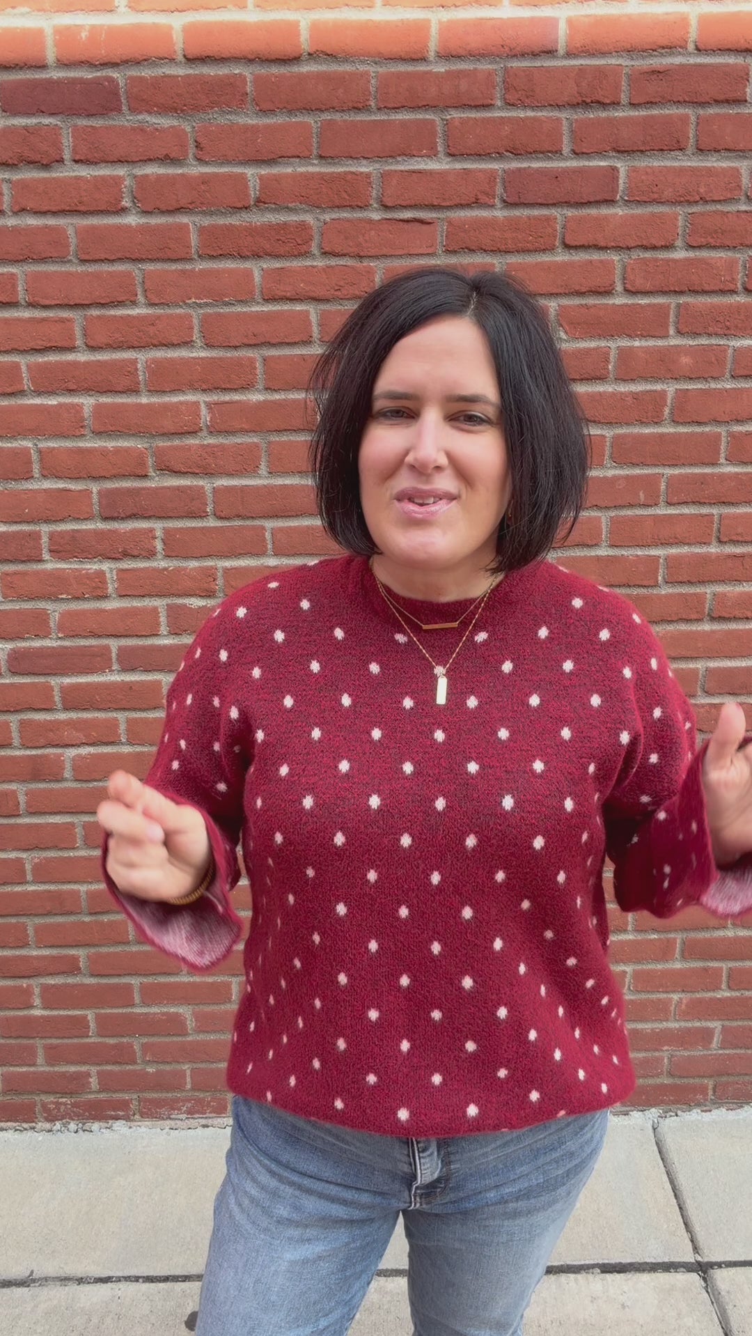 Red Snowflake Sweater Top - Sweater POL