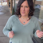 Light Teal Blue Ruby Sweatshirt Top- Sweatshirt THREAD & SUPPLY