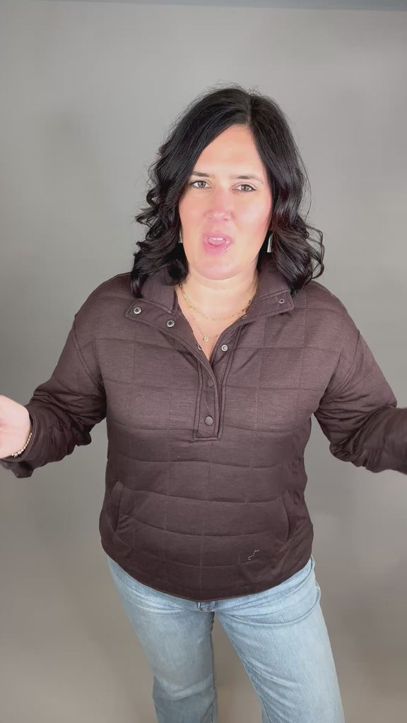 Coffee Heather Indiana Pullover Top - Sweatshirt THREAD & SUPPLY