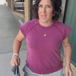Burgundy Wash Hana Dolman Lounge Tee Top - Tee FLAG AND ANTHEM