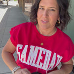 Red Game Day Top Tops- Sweatshirt PANACHE