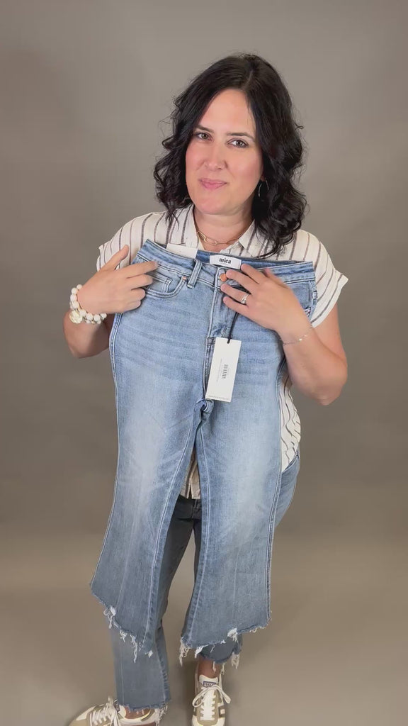 Moscato Crop Flare Jeans Bottom- Pants MICA DENIM