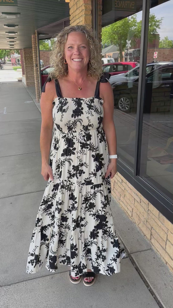 Black Tie Shoulder Maxi Dress Dresses DOE & RAE