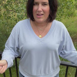 Light Blue Everyday V-Neck Top - Sweatshirt Z Supply