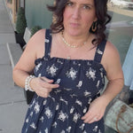 Navy Emroidered Eyelet Tie Dress Dresses DOE & RAE