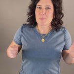 Washed Indigo Juliette Western Tee Top - Tee FLAG AND ANTHEM