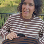 Brown & Cream Stripe Sweater Top - Sweater Mod Ref