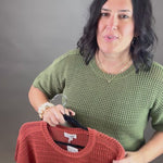 Clay Boxy Short Sleeve Sweater Top - Sweater EE:SOME