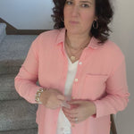 Peach Sorbet Celia Top Tops - Button Ups DEAR SCARLETT