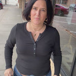 Denning LS Henley in Black Tops- Long Sleeve FLAG AND ANTHEM