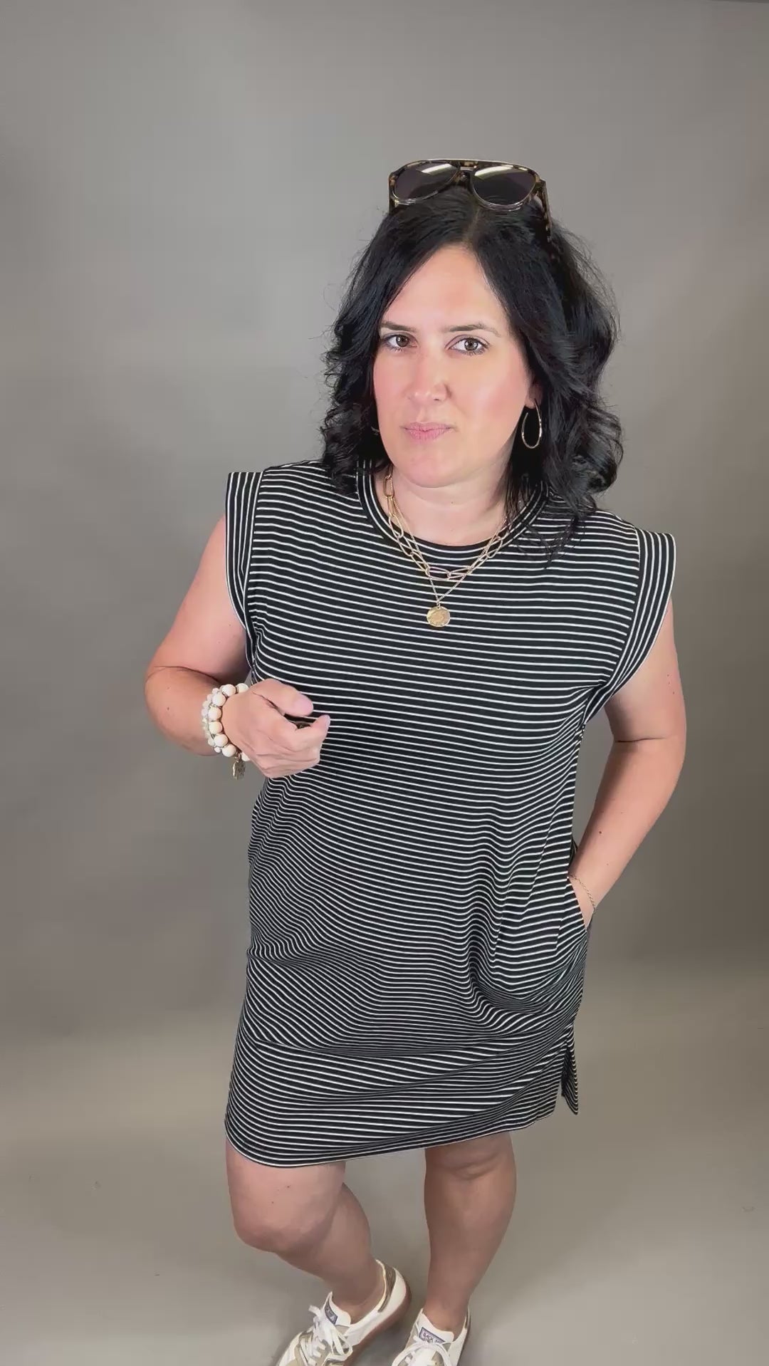 Black and white striped mini dress Dresses STACCATO