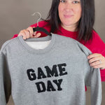 Grey Game Day Sweatshirt Top- Sweatshirts PANACHE