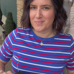 Red Stripe Crew Neck Top - Tee STACCATO