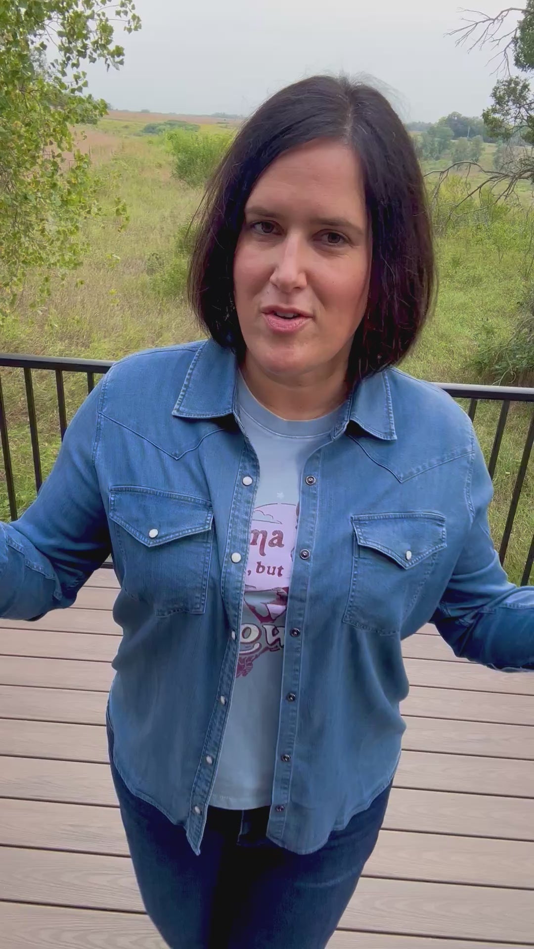 Magnolia Western Stretch Chambray Shirt Tops - Button Ups FLAG AND ANTHEM