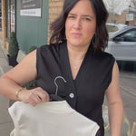 Ivory Button Front Vest Tops- Cardigans DOE & RAE