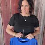 Black Crew Neck Top Top - Tee STACCATO