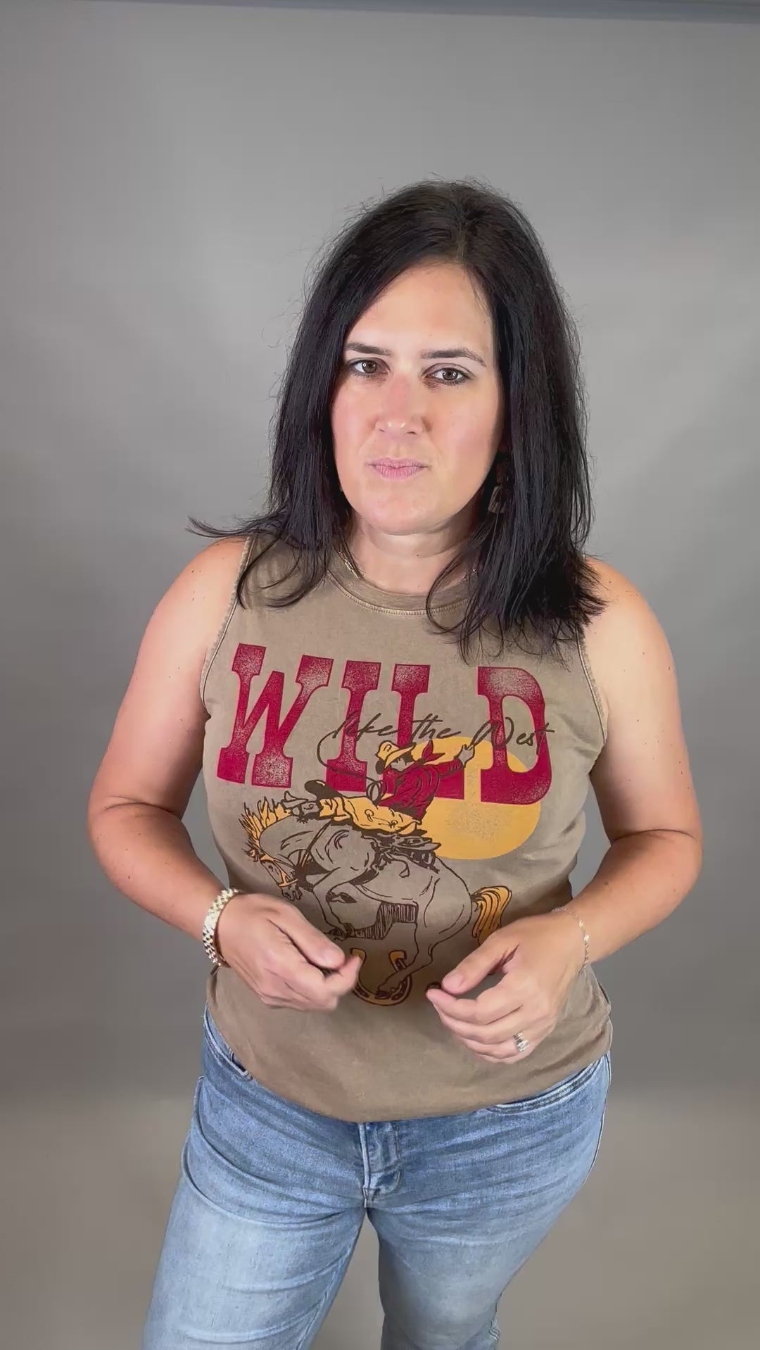 Mineral Taupe Wild Like the West Tank Tops- Tanks HRT and LUV