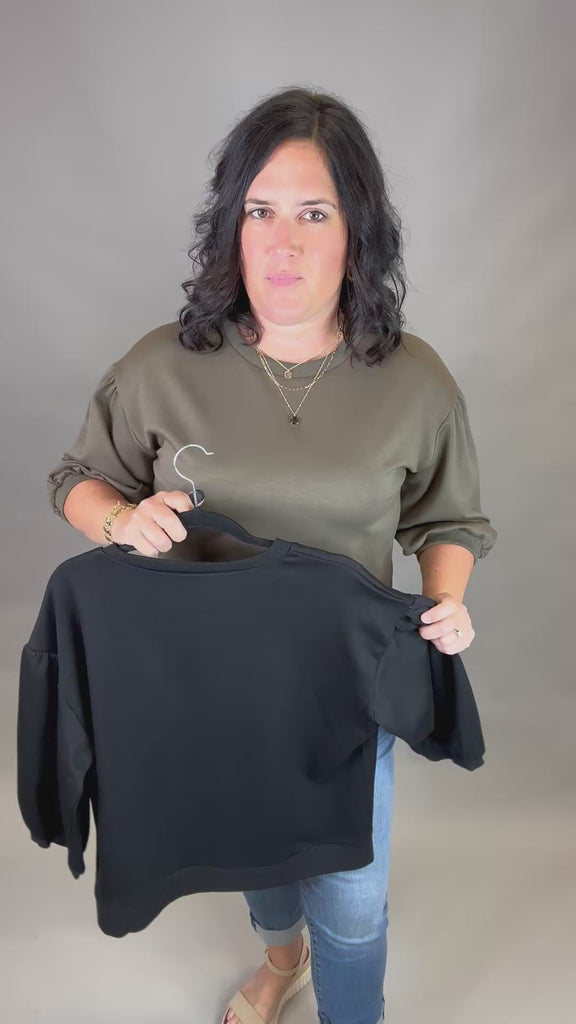 Black Peasant Sweatshirt Top Top - Sweatshirt JODIFL