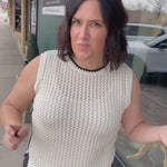 Ivory Scalloped Contrast Sweater Top - Sweater EE:SOME