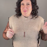 Taupe Mock Neck Side Tie Vest Top - Sweater SUNDAY EDITION