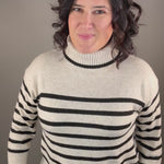 Parley Oatmeal Black Stripe Sweater Top - Sweater VELVET HEART